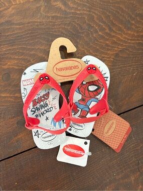 Havainas Spider-Man Marvel Spidey Sandals Shoes Baby Toddler Size 6 NWT